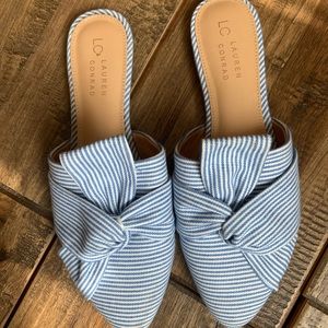 Lauren Conrad blue and white slip on. Size 9.